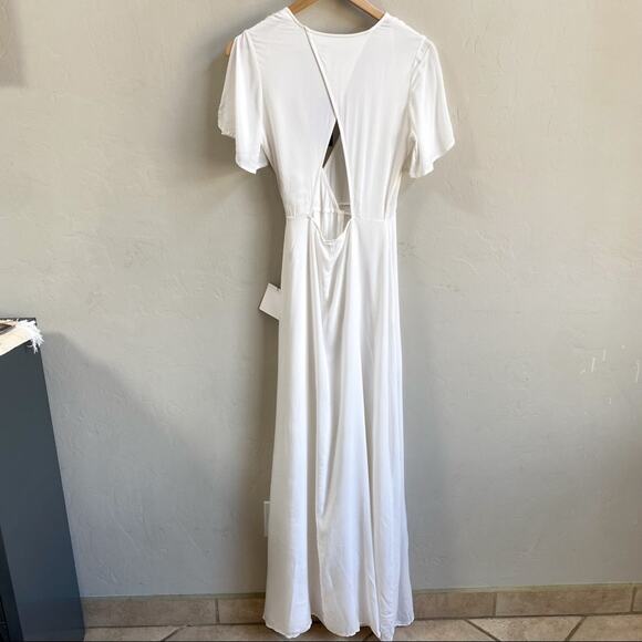 NWT Lulus Azalea Regalia White Wrap Maxi Dress‎ - Picture 6 of 11